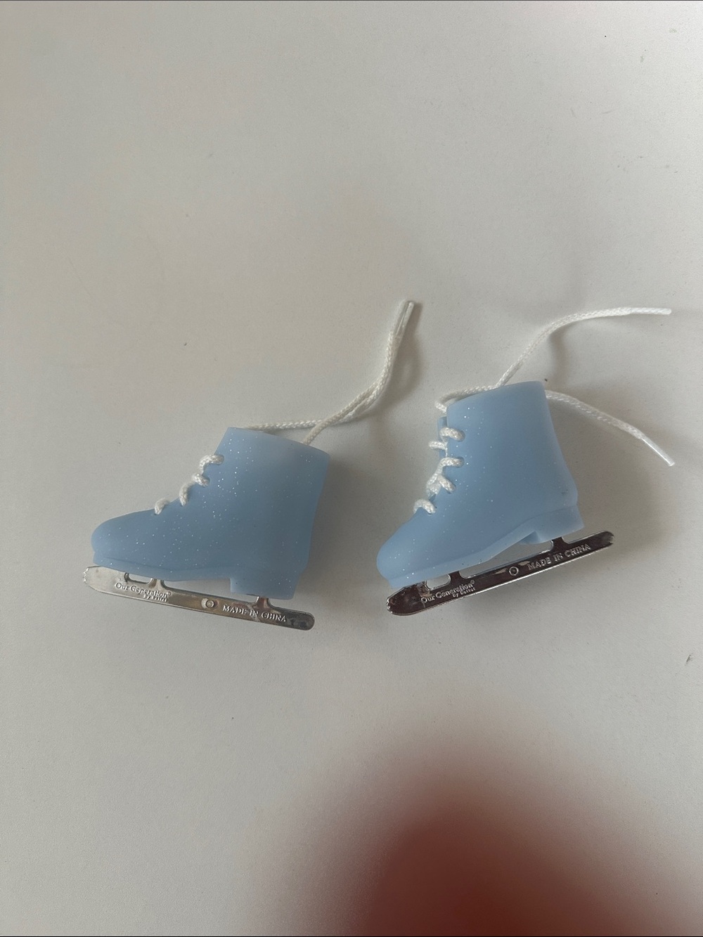 American Girl Kids Light Blue Ice Skate Ornament Shoes